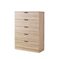 Algherohein Wood Tall Dresser with 5 Drawer for Bedroom,Storage Cabinet Chest of Drawers,Adult