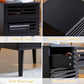 Algherohein Bedroom Wood Nightstand Set of 2 with Hollowed-Out Drawer,Living Room Side Tables