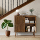 Semiocthome 32" Farmhouse Sideboard Buffet Cabinet, Wood Storage Cabinet, Walnut
