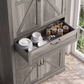 Semiocthome 67.5" Tall Kitchen Pantry Cabinet, Farmhouse Storage Cabinet with Barn Doors and Drawer, Buffet Hutch Cupboard with Adjustable Shelves for Dining Room, Gray