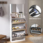 Algherohein Shoe Storage Cabinet with Mirrors,3 Srawers Shoe Rack for Entryway,White