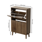 Semiocthome 23.6" Shoe Cabinet, Shoe Storage Cabinet with 2 Flip Drawers, Ventilated Grille Design,Tall Legs,Entryway, Walnut