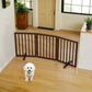 Smart FENDEE Bamboo Dog Gate Freestanding 3 Panel Pet Gate for Doorways, 2 Support Feet, Espresso