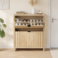 Algherohein 2 Flip Drawer Shoe Storage Cabinet, Narrow Vertical Hidden Shoe Rack Cabinet for Entryway & Hallway