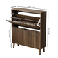 Semiocthome 31.5" Shoe Cabinet, Shoe Storage Cabinet with 2 Flip Drawers, Ventilated Grille Design,Tall Legs, Entryway, Walnut