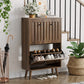 Semiocthome 23.6" Shoe Cabinet with 2 Flip Drawers, Farmhouse Shoe Rack for Entryway ,Walnut