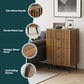 Semiocthome Dresser with 4 Fluted Drawers, Chest of Drawers Storage Cabinet, Walnut, Adult