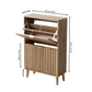 Semiocthome 23.6" Shoe Cabinet, Shoe Storage Cabinet with 2 Flip Drawers, Ventilated Grille Design,Tall Legs, Entryway, Natural