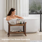 Smuxee Teak Shower Chair,Waterproof Bathroom Shower Stool