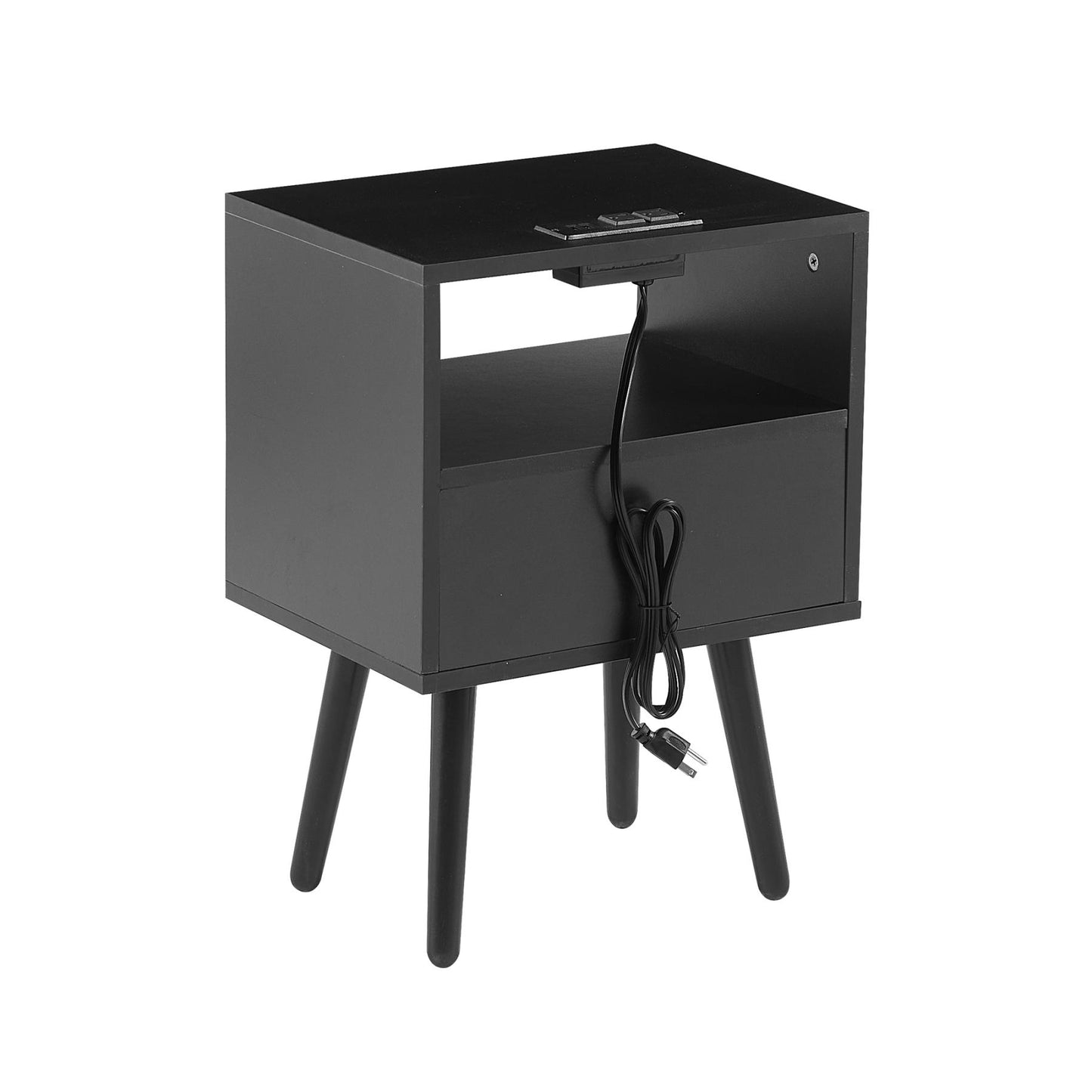Smuxee Modern Rattan Nightstand with Drawer,End Tables Side Tables for Bedroom