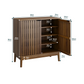Algherohein Mid-Century Shoe Cabinet, 7-Tier, Adjustable Shelves, 20-24 Pair Capacity, Walnut
