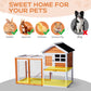 Algherohein Wood and Chicken Wire Hen Chicken Coop Rabbit Hutch Kennels House,Outdoor Nest Box,Brown