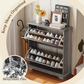 Algherohein Farmhouse Shoe Cabinet Entryway,Shoe Storage Cabinet with 2 Flip Drawers,Gray