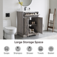 Smuxee 24" Bathroom Vanity with Integrated Sink Top, Bathroom Storage Cabinet with Flip Drawer & Doors
