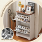 Algherohein Farmhouse Shoe Cabinet Entryway,Shoe Storage Cabinet with 2 Flip Drawers,Gray