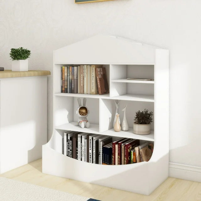 Smart FENDEE Wooden Kids Bookcase,Toy Box for Kids Room