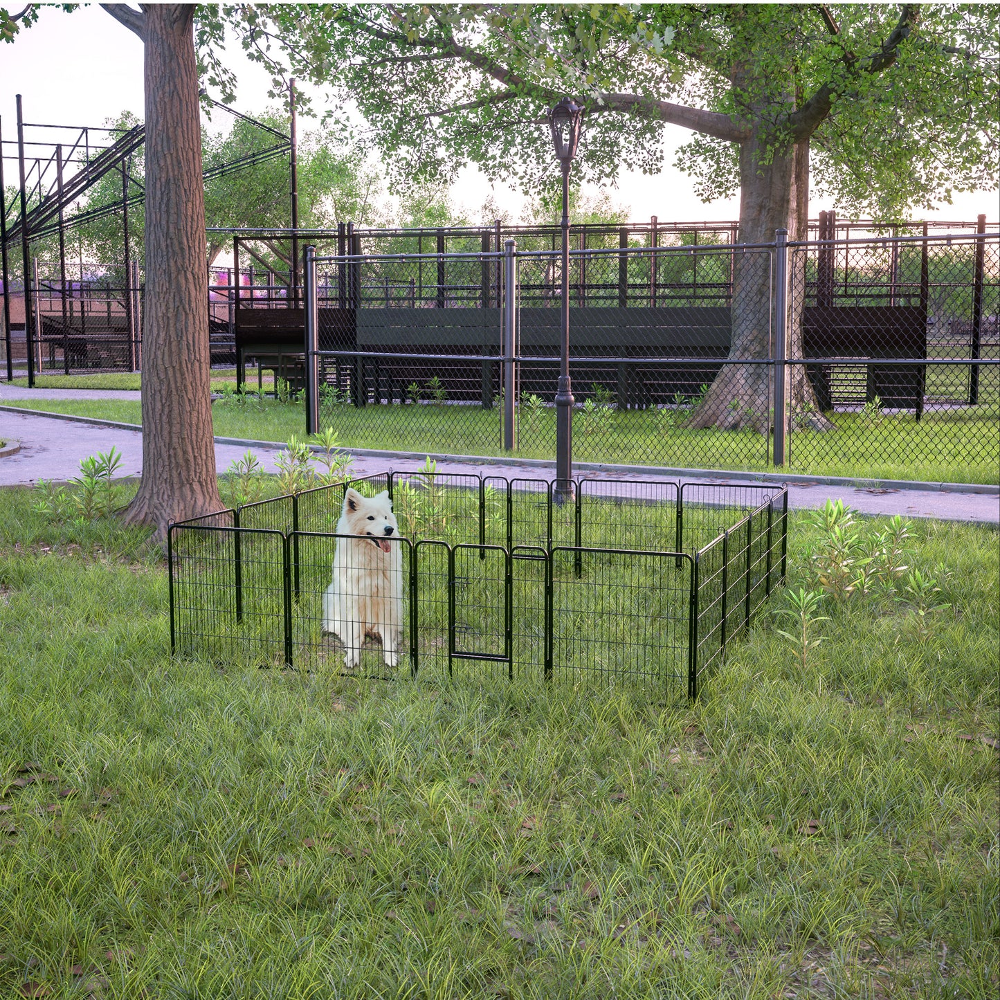 Smart FENDEE Dog Playpen Heavy Duty Pet Fence Metal Exercise Pens Outdoor