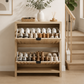 Algherohein 2 Flip Drawer Shoe Storage Cabinet, Narrow Vertical Hidden Shoe Rack Cabinet for Entryway & Hallway