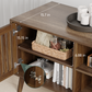 Algherohein TV Console Entertainment Center,65 Inch TV Stand with Adjustable Shelf and Slatted Door