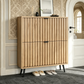 Algherohein Slim Shoe Storage Cabinet with Flip-Down Drawers,Freestanding Shoe Organizer for Entryway
