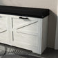 Smuxee Farmhouse Shoe Cabinet with 2 Adjustable Flip Drawer,Entryway Bench with Storage Set,White