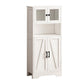 Algherohein LED Storage Cabinet with Doors and Shelves,Accent Cabinet for Living Room Bedroom,White