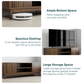 Semiocthome 55" TV Stand with Slatted Doors and Cable Holes, Entertainment Center for Living Room, Walnut