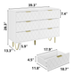 Smuxee White Dresser for Bedroom Living Room,Storage Chest of 6 Drawers