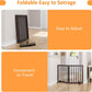 Smart FENDEE Bamboo Dog Gates for Doorways Freestanding Pet Gate, 2 Support Feet, 24"H, Brown
