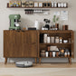 Semiocthome 32" Farmhouse Sideboard Buffet Cabinet, Wood Storage Cabinet, Walnut