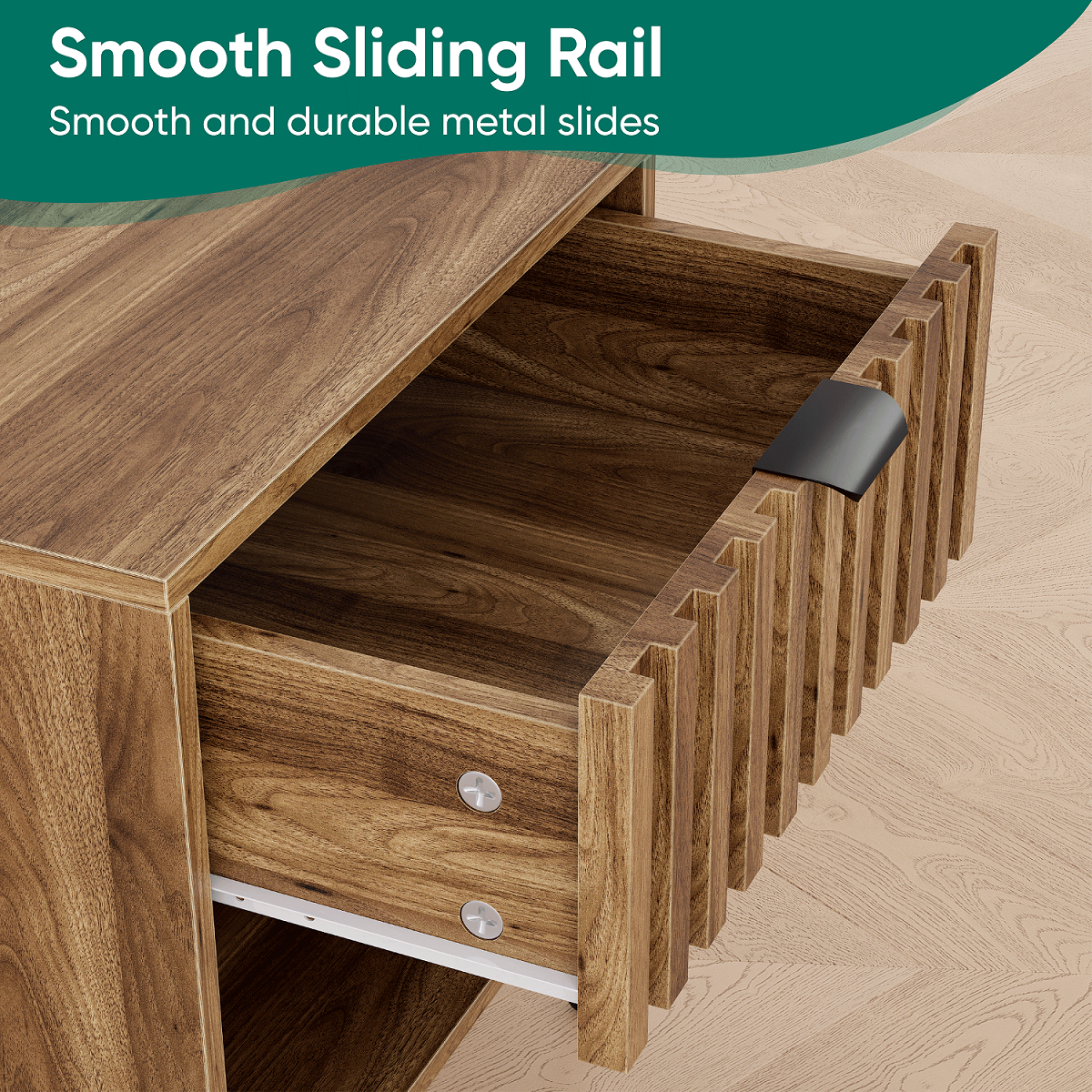 Algherohein Night Stands for Bedroom,Modern End Tables for Living Room with Fluted Drawer
