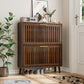 Semiocthome 31.5" Shoe Storage Cabinet with 2 Flip Louvered Drawers for Entryway, Walnut