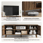 Semiocthome Mid-Century Walnut TV Stand with 2 Vertical Groove Doors, Media Console for Living Room