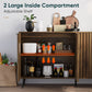 Semiocthome Sideboard Storage Cabinet with 4 Fluted Doors and 2 Shelves, Kitchen, Dining Room, Walnut