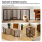 Smart FENDEE Bamboo Dog Gate Freestanding 4 Panel Pet Gate for Doorways, 2 Support Feet, Espresso