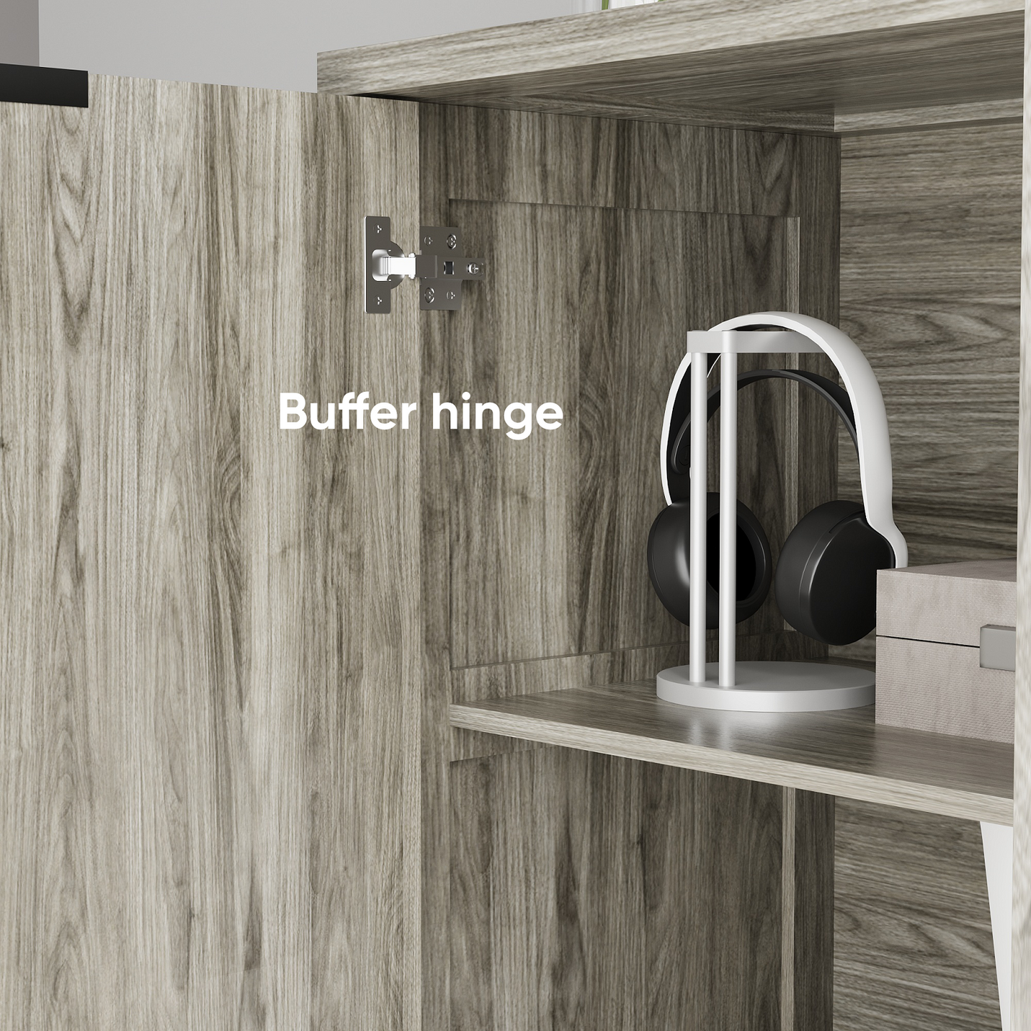 Smuxee Sideboard Cabinet with 4 Doors and Adjustable Shelves, Kitchen Sideboards and Buffets