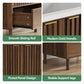 Semiocthome 24" Bathroom Vanity with Ceramic Sink, Storage Cabinet with 1 Drawers and 2 Fluted Doors, Walnut