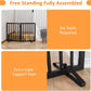 Smart FENDEE Bamboo Dog Gates for Doorways Freestanding Pet Gate, 2 Support Feet, 24"H, Black