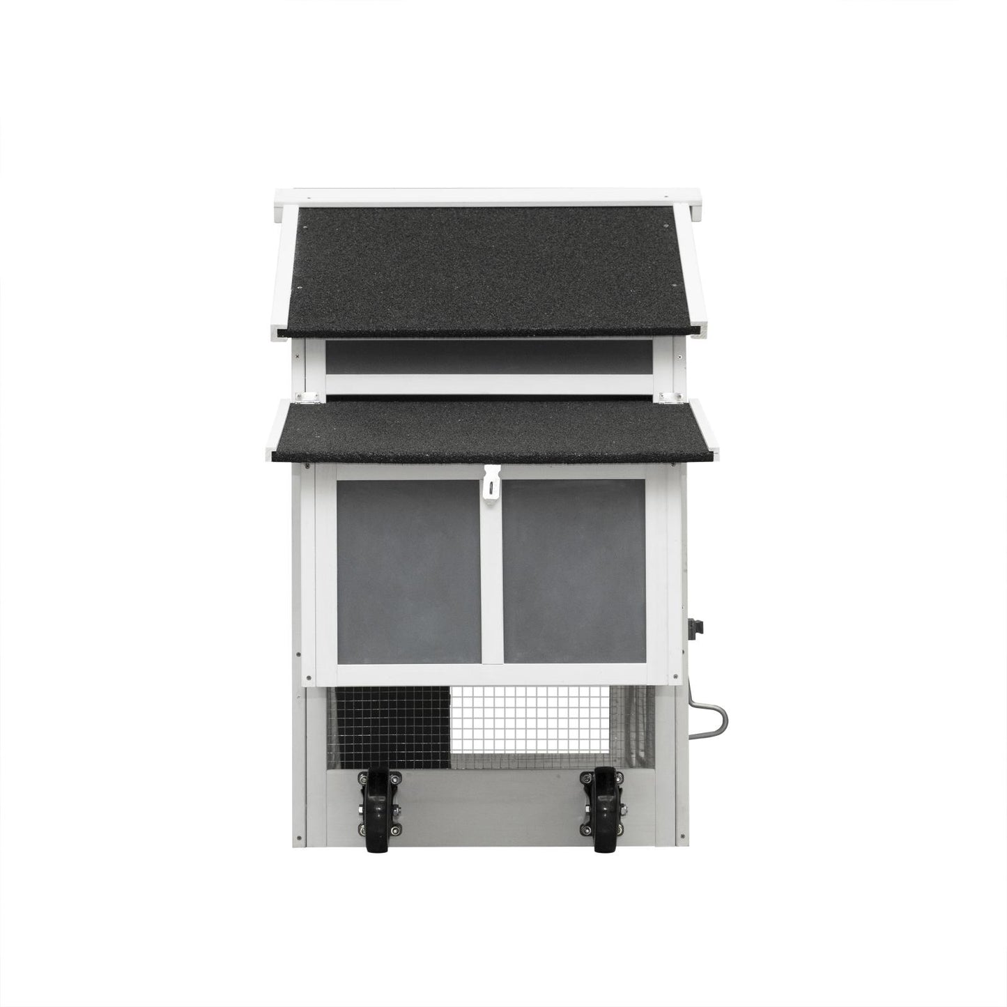 Algherohein Chicken Wire Wood Chicken Coop Rabbit Hutch Kennels House,Outdoor Large Animal Home,Gray