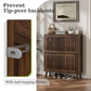 Smuxee Modern Shoe Cabinet with Closet Storage Flip Drawers,Shoe Storage Cabinet for Entryway,Walnut