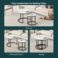 Algherohein Round Nesting Coffee Table Modern Marble Top Set of 2 for Living Room White