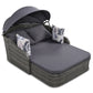 Algherohein PE Rattan Outdoor Daybed with Adjustable Canopy and Cushions,Patio Couch Bed