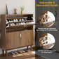 Semiocthome 31.5" Shoe Storage Cabinet with 2 Flip Drawers and Line Groove Design, Entryway, Walnut