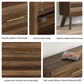 Semiocthome Mid-Century Shoe Cabinet, Shoe Storage with 2 Wavy Texture Drawers for Hallway, Walnut
