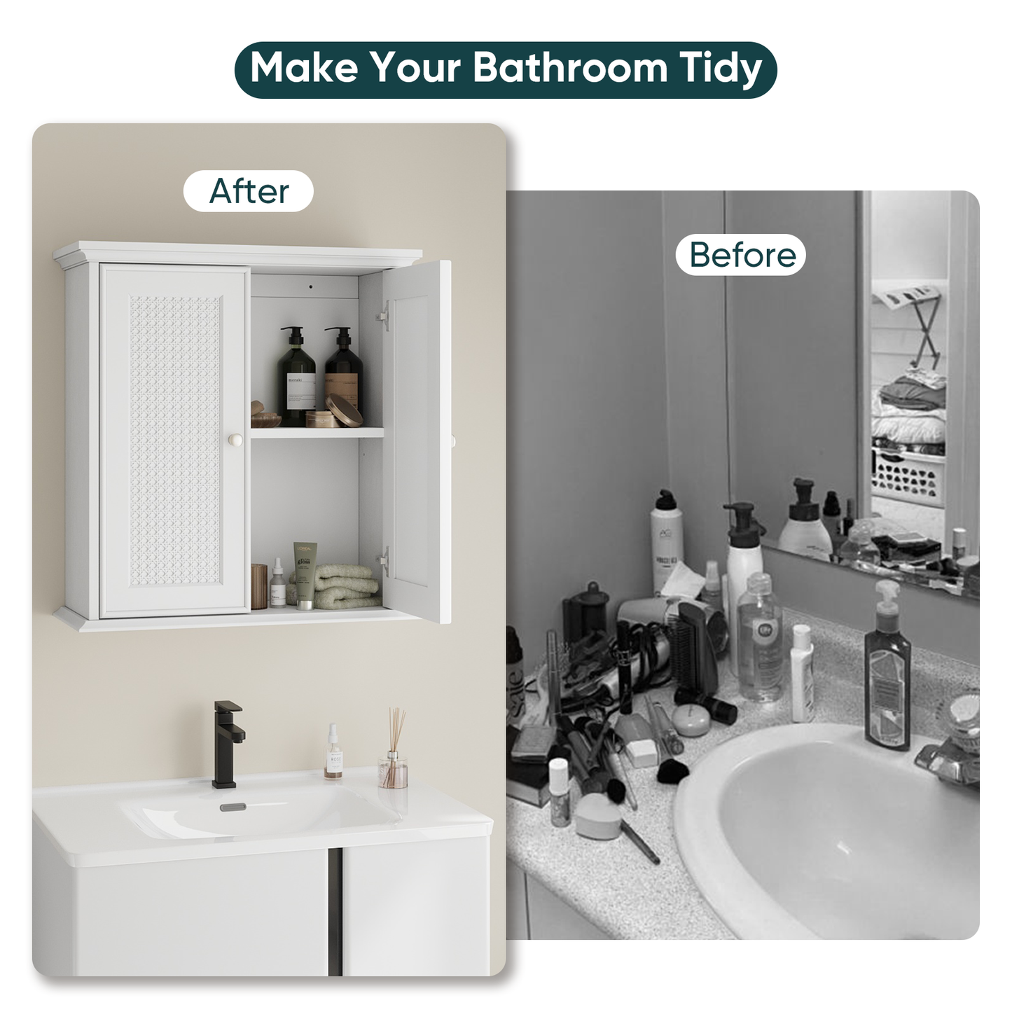 Smuxee Bathroom Storage with Bathroom Shelf