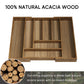 Semiocthome Acacia Wood Silverware Organizer Expandable Storage Drawer Organizer for Kitchen,8 Slot