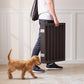 Smart FENDEE Foldable Dog Gate Extra Wide Dog Fence Bamboo Pet Gate for Doorway,24"H,Brown