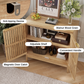 Semiocthome 31.5” Buffet Cabinet with 2 Slatted Doors and Adjustable Shelf for Kitchen, Natural