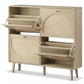 Algherohein Rattan Shoe Storage Cabinet, Shoe Rack Cabinet for Entryway,Natural