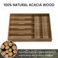 Semiocthome Drawer Organizer Silverware Organizer Kitchen Utensil Holder,7 Slots, Acacia Wood
